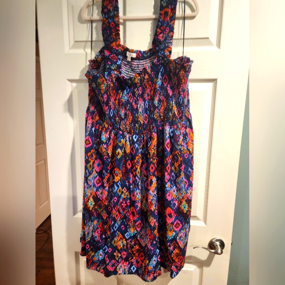 Terra and Sky Floral Dress